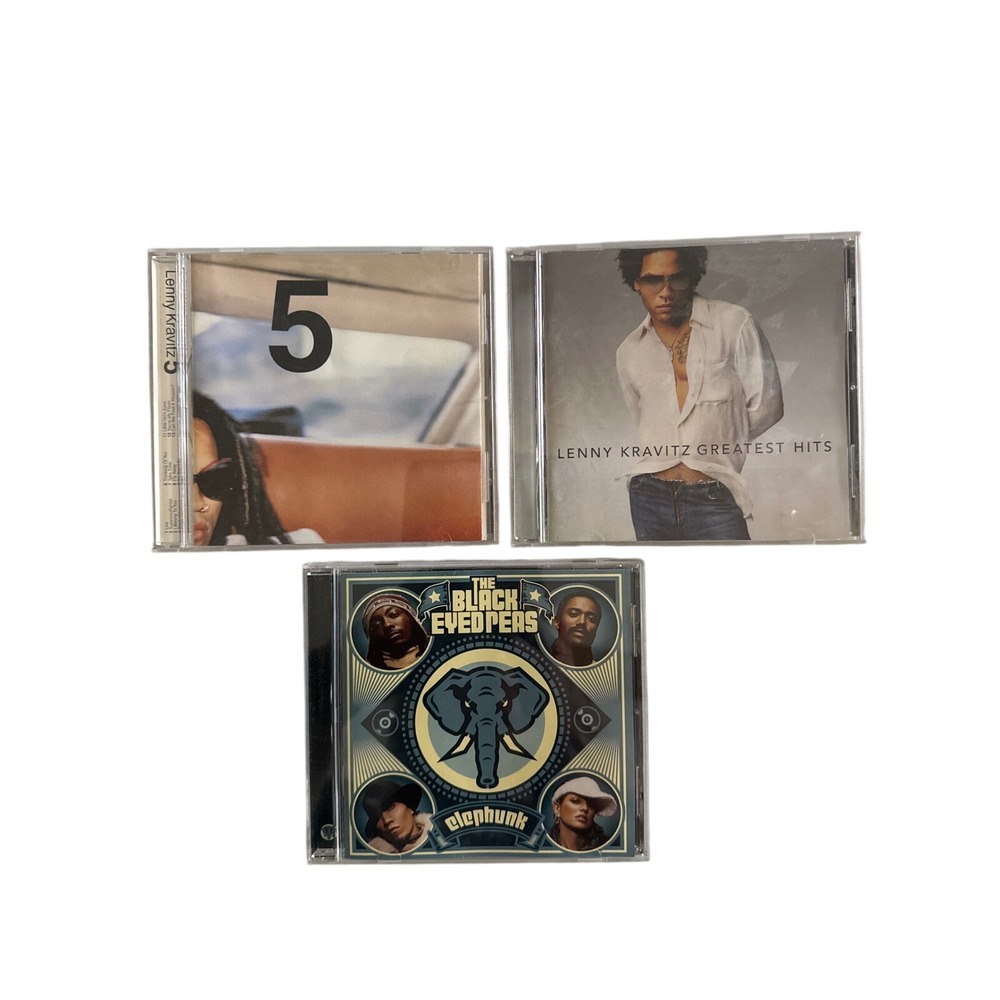 Lenny Kravitz 5 Greatest Hits and Black Eyed Peas Elephunk CD Lot 3 Albums